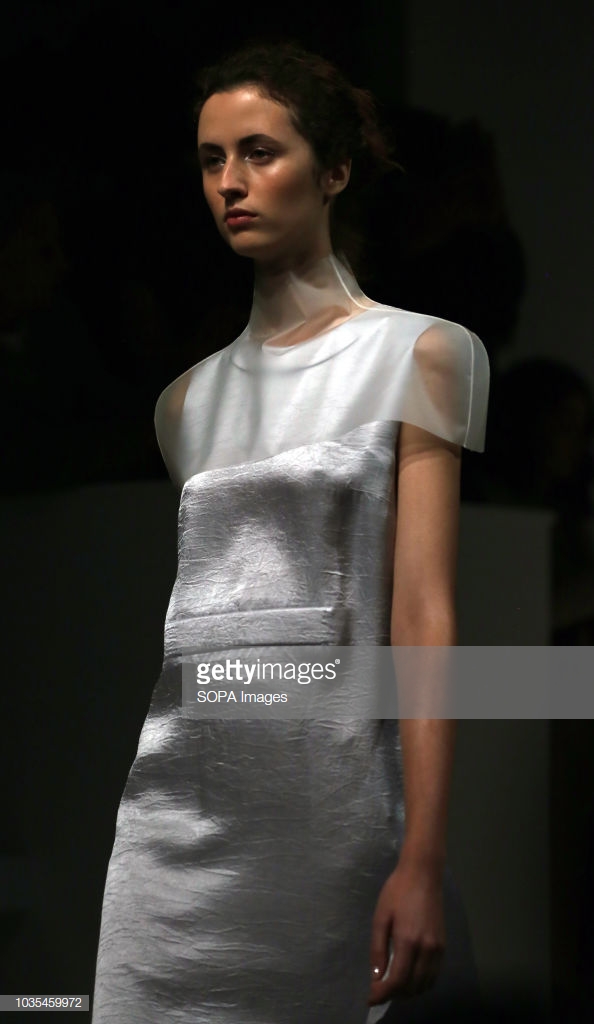 LONDON, UNITED KINGDOM - 2018/09/14: A model walks the runway at the J. JS Lee show during London Fashion Week September 2018 at The BFC Show Space. (Photo by Rahman Hassani/SOPA Images/LightRocket via Getty Images)