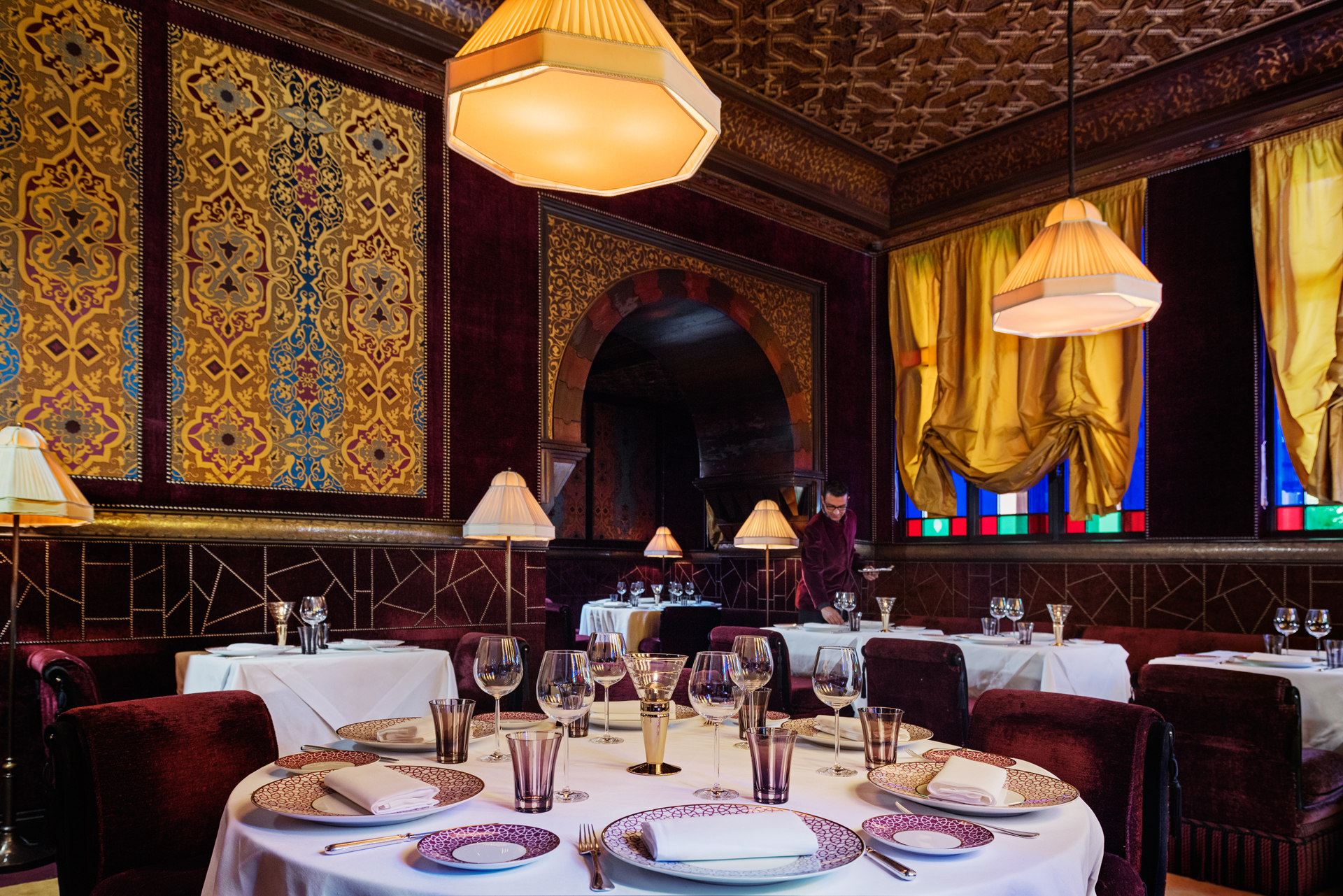 Private Dinning Room Italian Restaurant, La Mamounia Hotel, Marrakech, Morocco. Photo by Alan Keohane www.still-images.net for La Mamounia