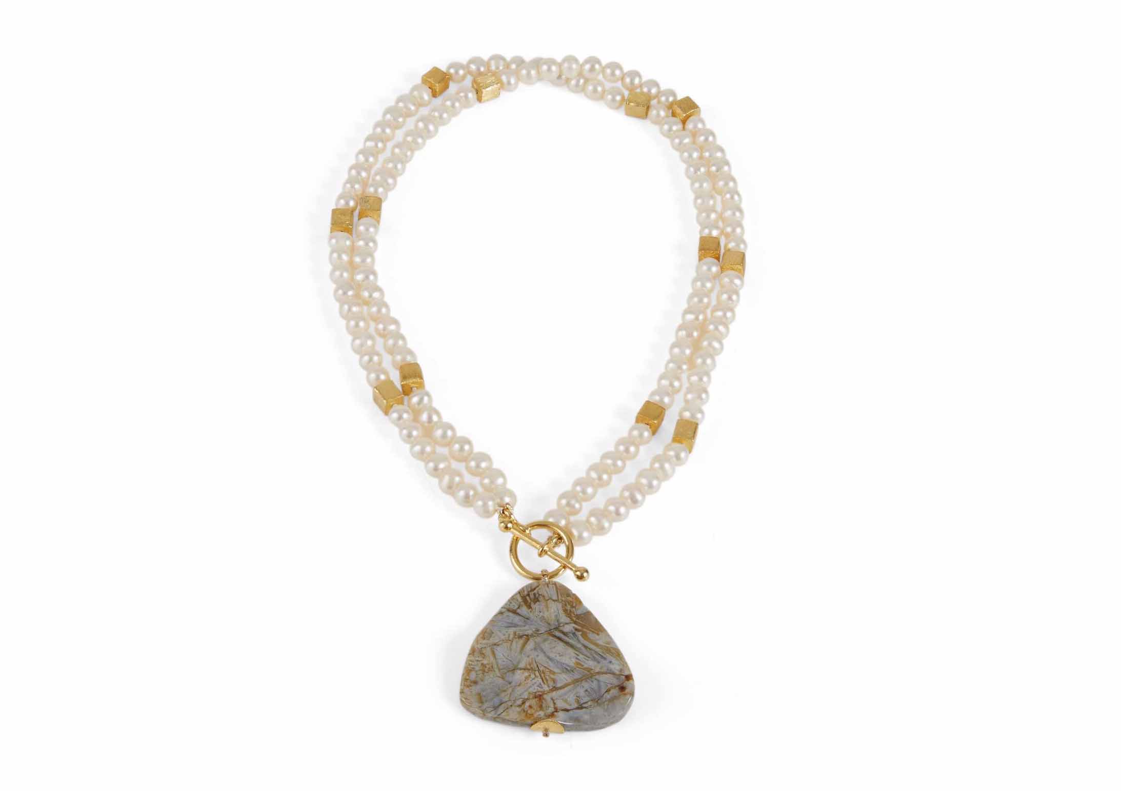 Kohatu-Petros-gold-vermeil-pearl-and-rutilated-quartz-necklace